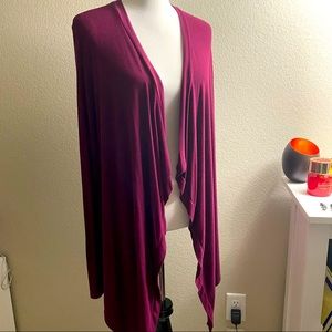 BCBGMaxAzria Angela Low High Cardigan Purple XXS
